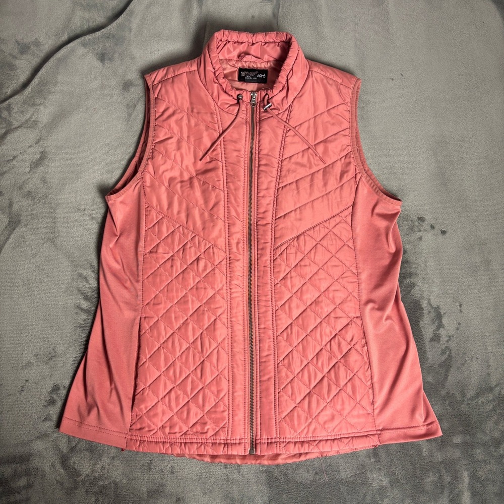 1826 Sport Womens XXL Pink Quilted Full Zip Vest Gorpcore Athleisure Equestrian